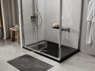 Душевой поддон из искусственного камня WasserKRAFT Abens 120x80 20T06 Черный матовый